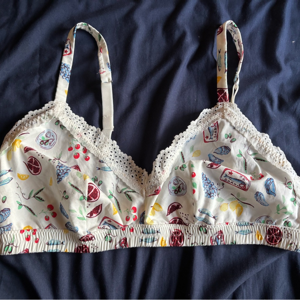 Colsie Floral Bralette with White Lace